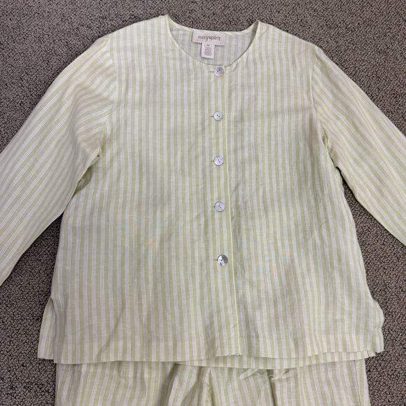 Easy Spirit Vintage Linen Top and Pant Striped Set US Women's M (Top),10 (Pants) - Picture 3 of 9